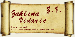 Žaklina Vidarić vizit kartica